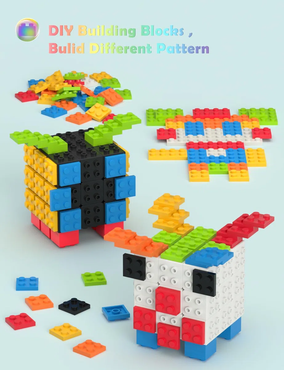 ROXENDA cubo di Compatibile con i Lego 3x3 Cubo Magico, Speed Cube cubo 3D rapido, per divertimento di bambini e adulti (nero)