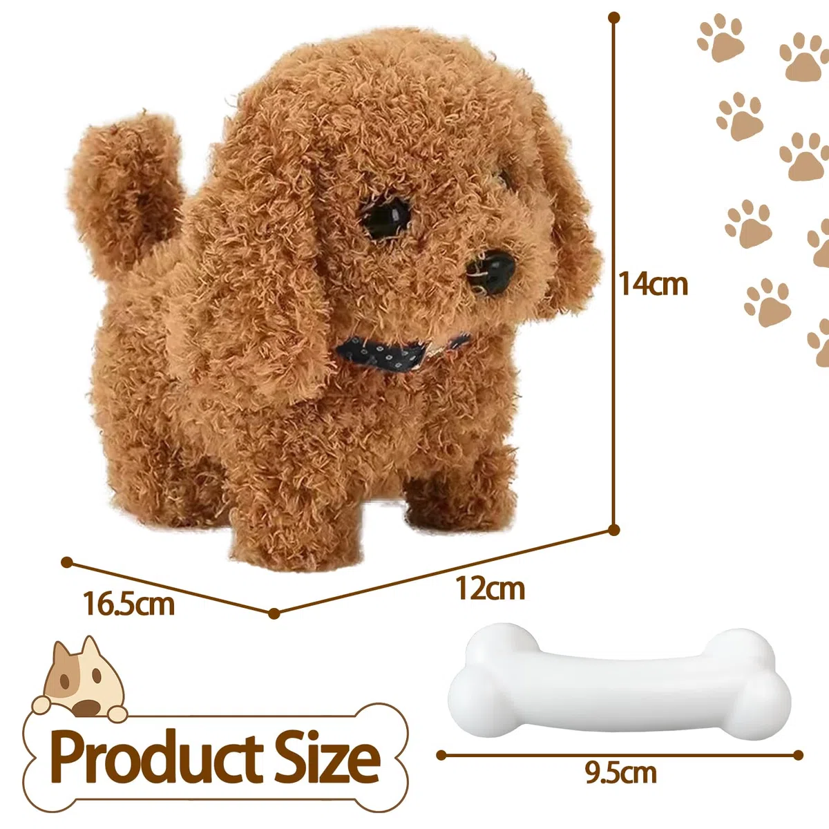 Cane giocattolo che cammina e abbaia, Peluche Cane Interattivo Giocattolo, Cane Elettronico per Animali per Bambini, Realistici Cane Robot Giocattolo, Regali Giocattoli per Bambini di 1-13 Anni
