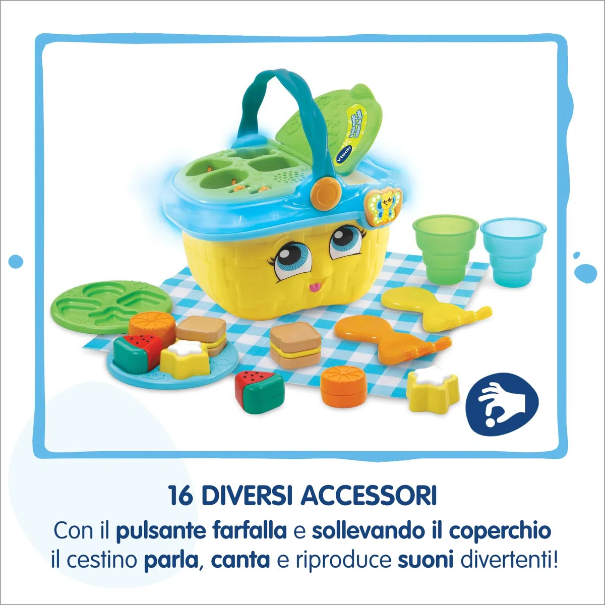 VTech Il Mio Magico Cestino da Picnic, Cestino con Giochi Educativi per Bambini, Giocattolo con Forme, Gioco Interattivo con Tante attività, Lingua Italiana, Batterie Incluse, 1-4 Anni