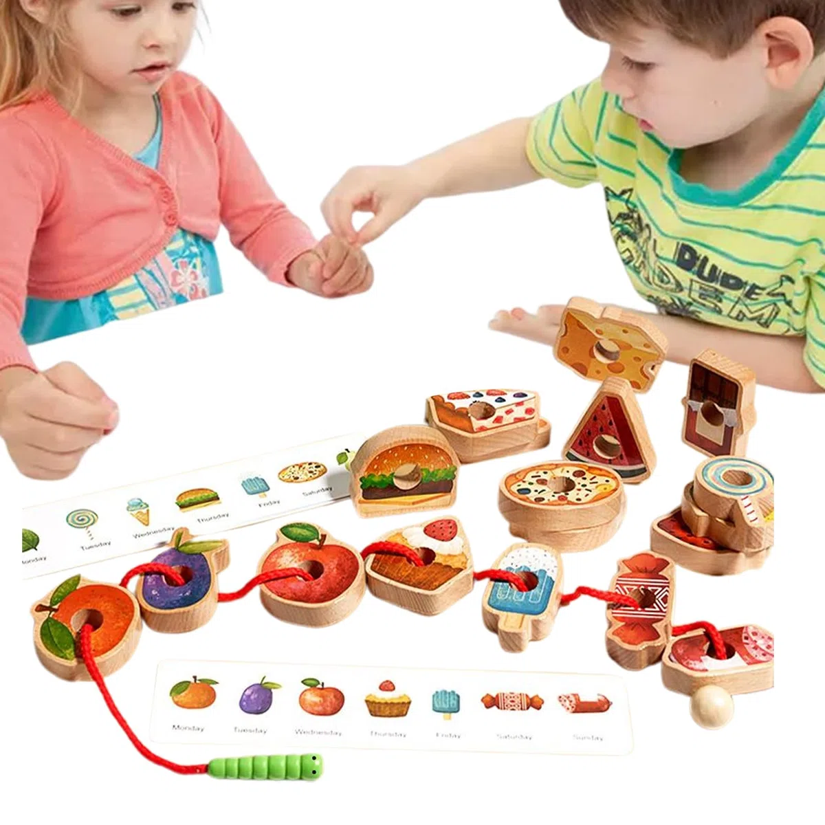 Perline Per Bambini - Giochi Infilare,Attività In Legno Con Gioco Di Classificazione Per Bambini 3+ Apprendimento Sviluppo Prescolare