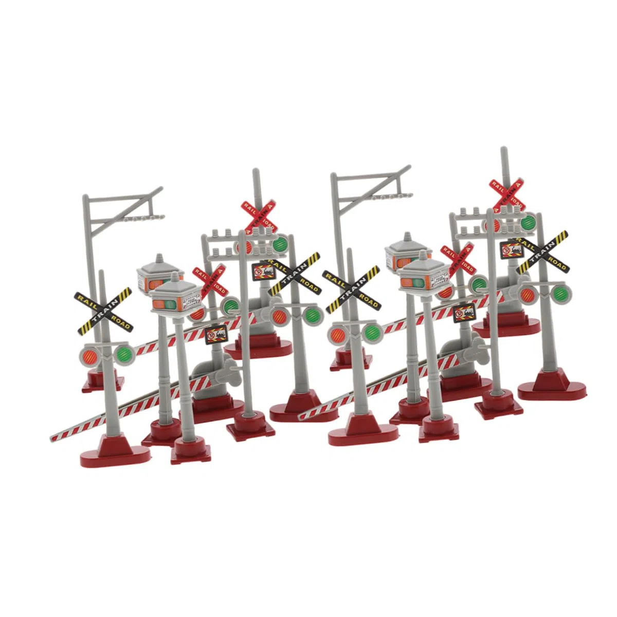 Toyvian 2sets Segnali Stradali Giocattolo e Semafori per Passaggio Accessori per Modelli di Tavoli da Sabbia da Gioco Stradale Luci Funzionali