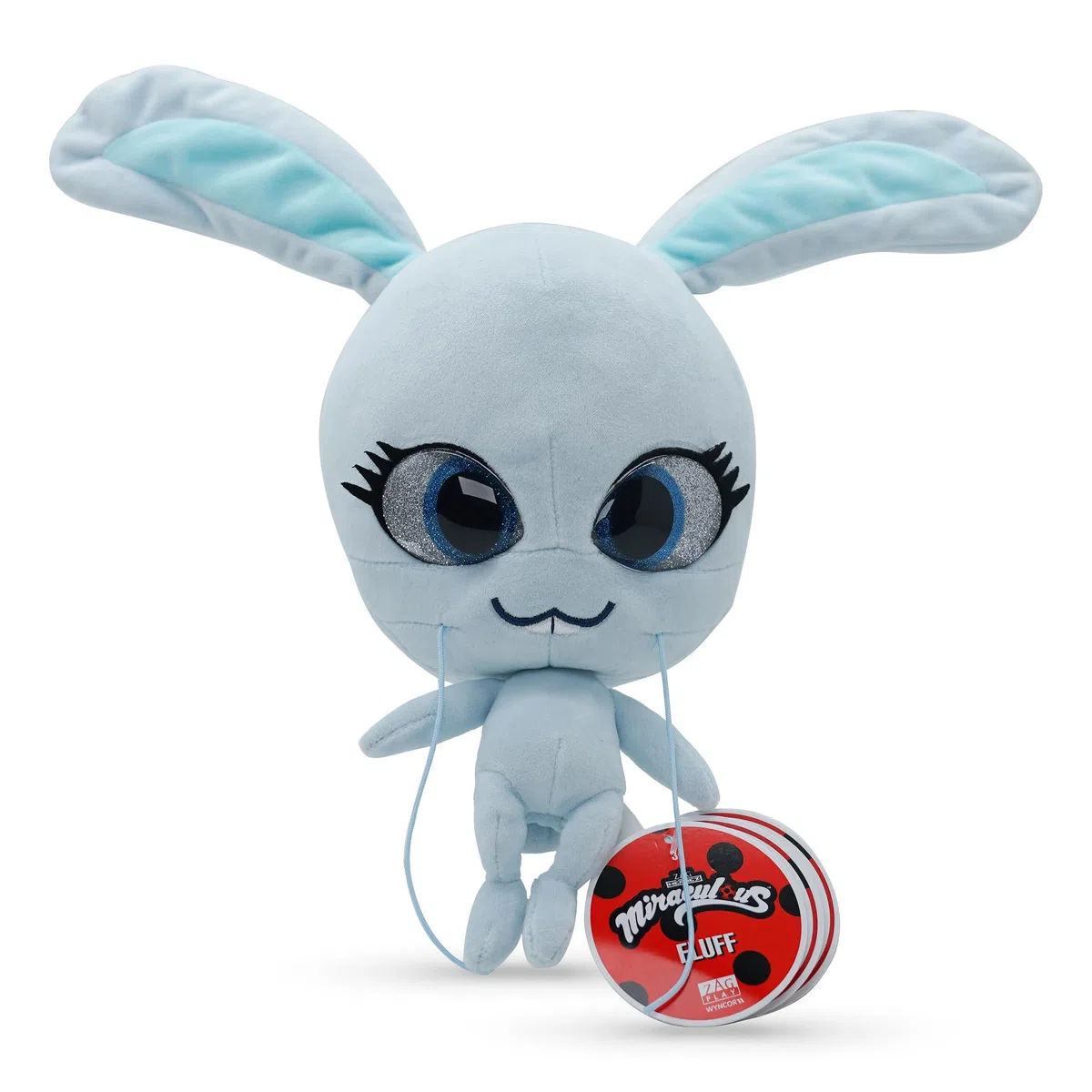 Miraculous Ladybug - Kwami Mon Ami Fluff, peluche per bambini da 24 cm, peluche morbidissimo con occhi in resina, brillantini e lucentezza, cuciture dettagliate (Wyncor)