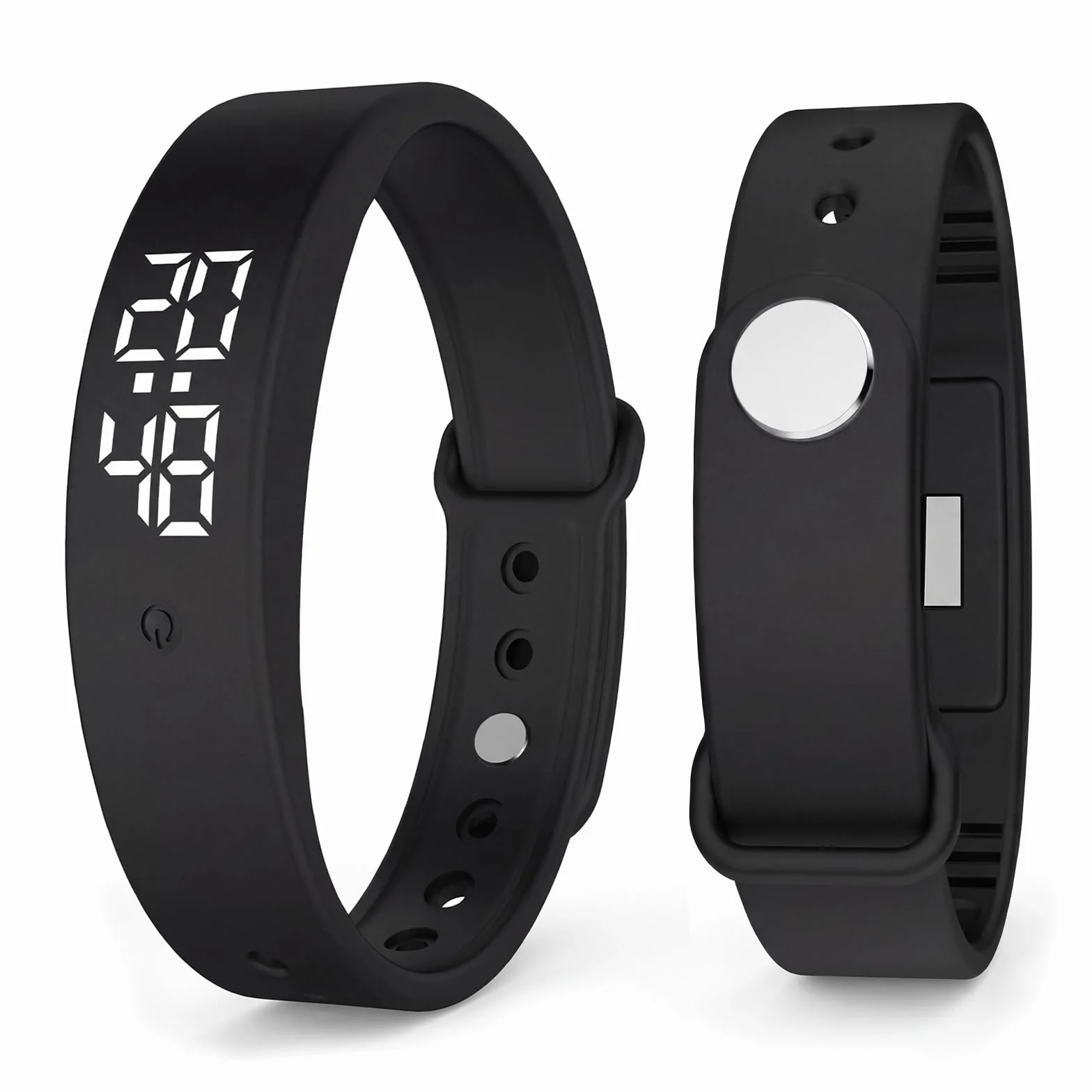 Bracciale Sveglia Vibrazione, 10 Sveglie a Vibrazione con Funzione di Promemoria, Bracciale Multifunzionale Impermeabile Sveglia da Polso con Vibrazione per Bere, Adulti