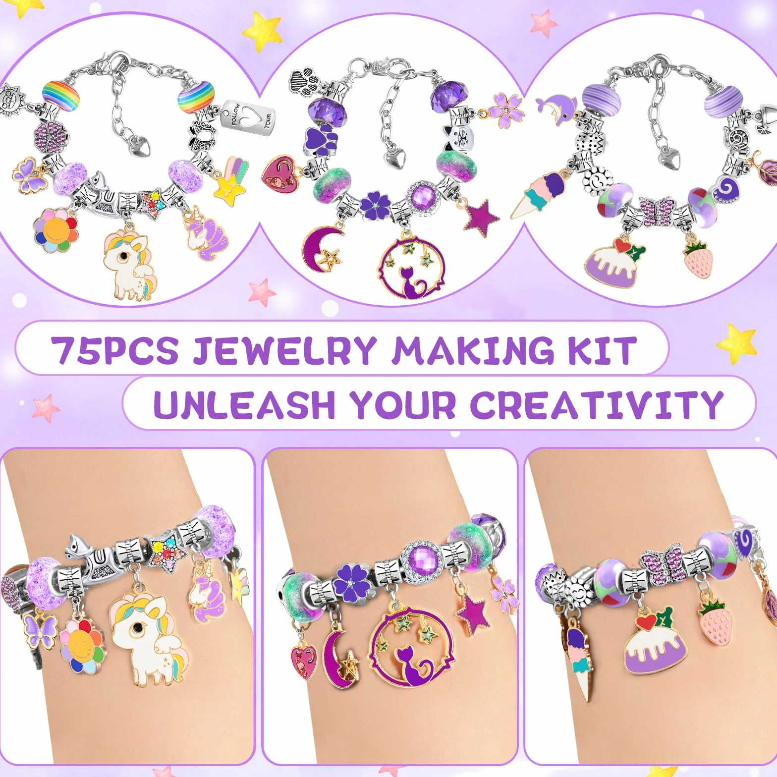 WEVOL Regalo Bambina 5-14 Anni, Kit Braccialetti Fai da Te Ragazza Braccialetti Giocattolo Idee per Natale Originali Compleanno Gioielli