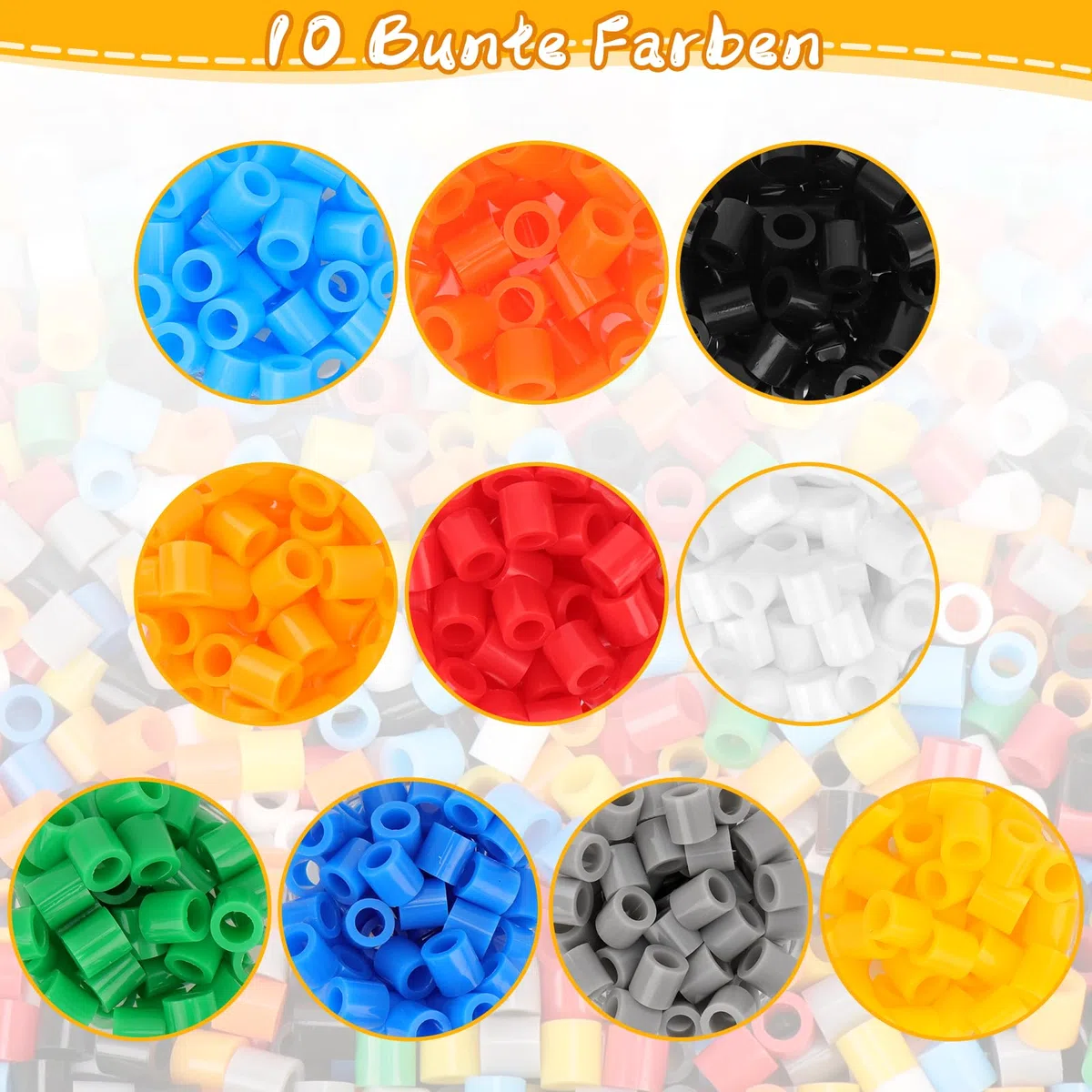 Homgaty Perline da Stirare 10 mm, Oltre 1000PZ con Piastre e Accessori, Grandi Perle per Bambini, Set Creativo Fai da te con Tanti Modelli, Ideale dai 3 Anni in Su (Trasporti)