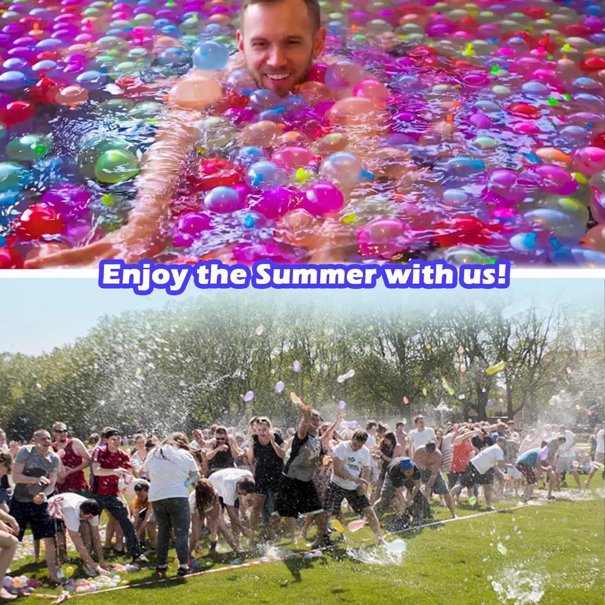 Funnity 555 Pezzi Palloncini D'acqua, Palloncini Acqua Autosigillanti, Viene Fornito con 4 Connettori per Rubinetto, Adatto per Giochi D'acqua Estivi, Feste in Spiaggia