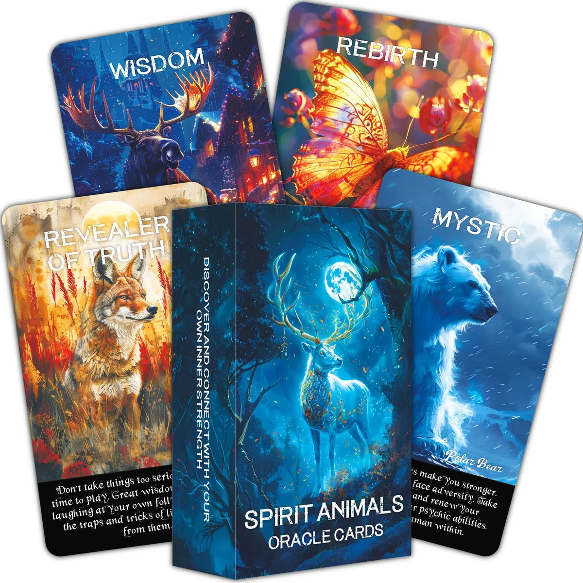 Spirit Animals Oracle Cards - Carte Oracle per principianti, dai 2 anni in su, per intuizione, guida e connessione spirituale, con potenti totem di animali per la crescita personale