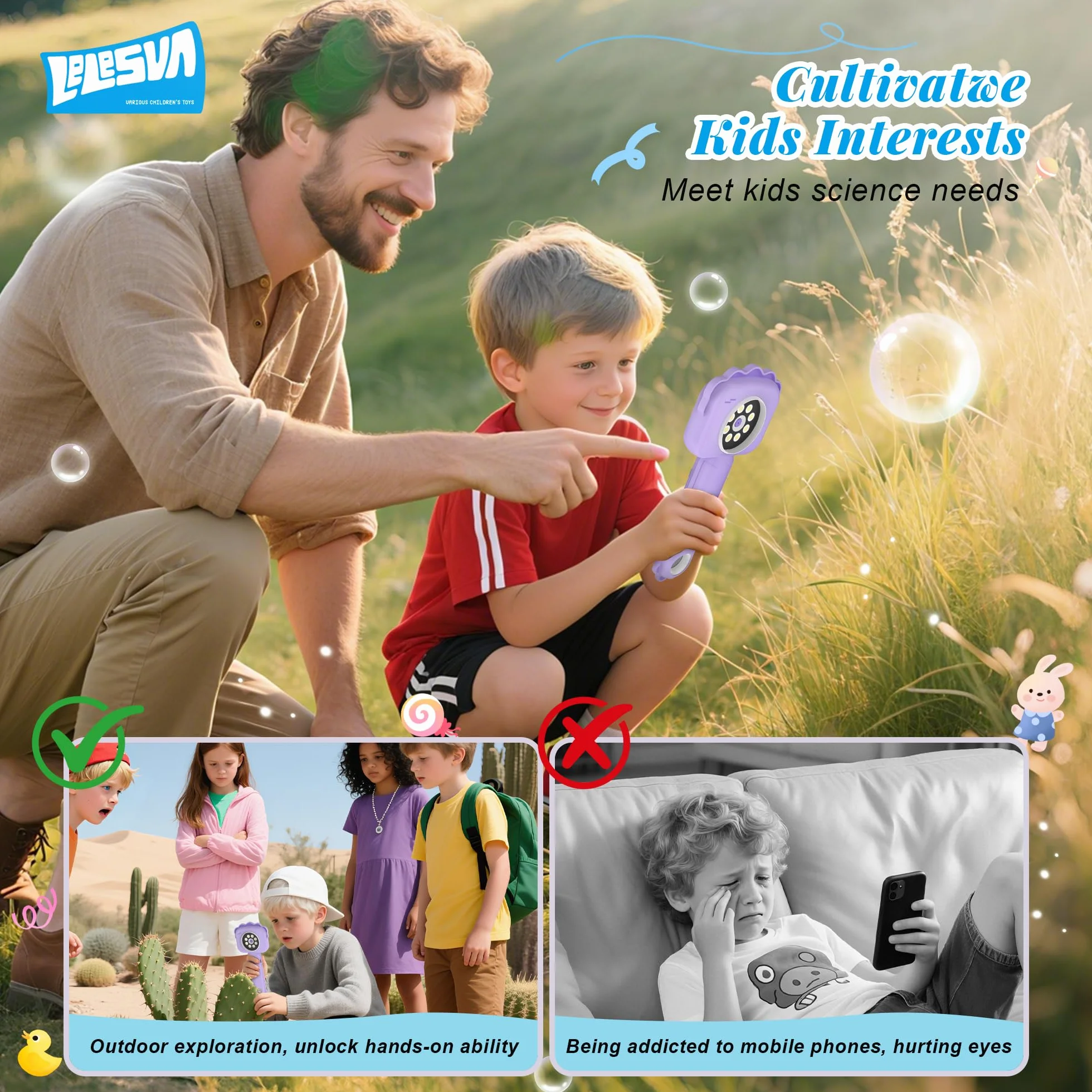 Microscopi per bambini, mini microscopio tascabile portatile per bambini piccoli, giocattoli educativi scientifici per regali di compleanno di Natale per bambini di 3 4 5 6 7 8 9 10 anni (leone)
