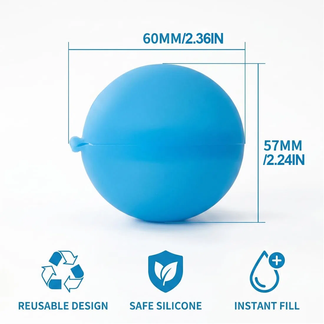 Palline acqua silicone 12 pezzi 6 cm 15 g, bombe acqua riutilizzabili con chiusura a scatto per giochi estivi giardino piscina spiaggia compleanni e feste all'aperto