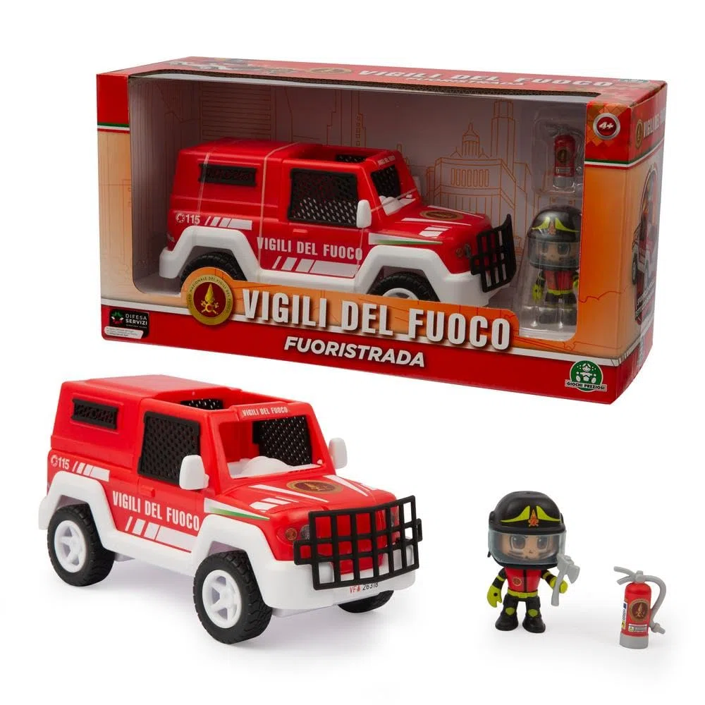 Giochi Preziosi Vigili Del Fuoco - Fuoristrada Dei Vigili Del Fuoco Giocattolo, Veicolo A Ruota Libera, Personaggio Da 7 Cm Articolato Incluso, Ricco Di Accessori, Per Bambini A Partire Dai 4 Anni