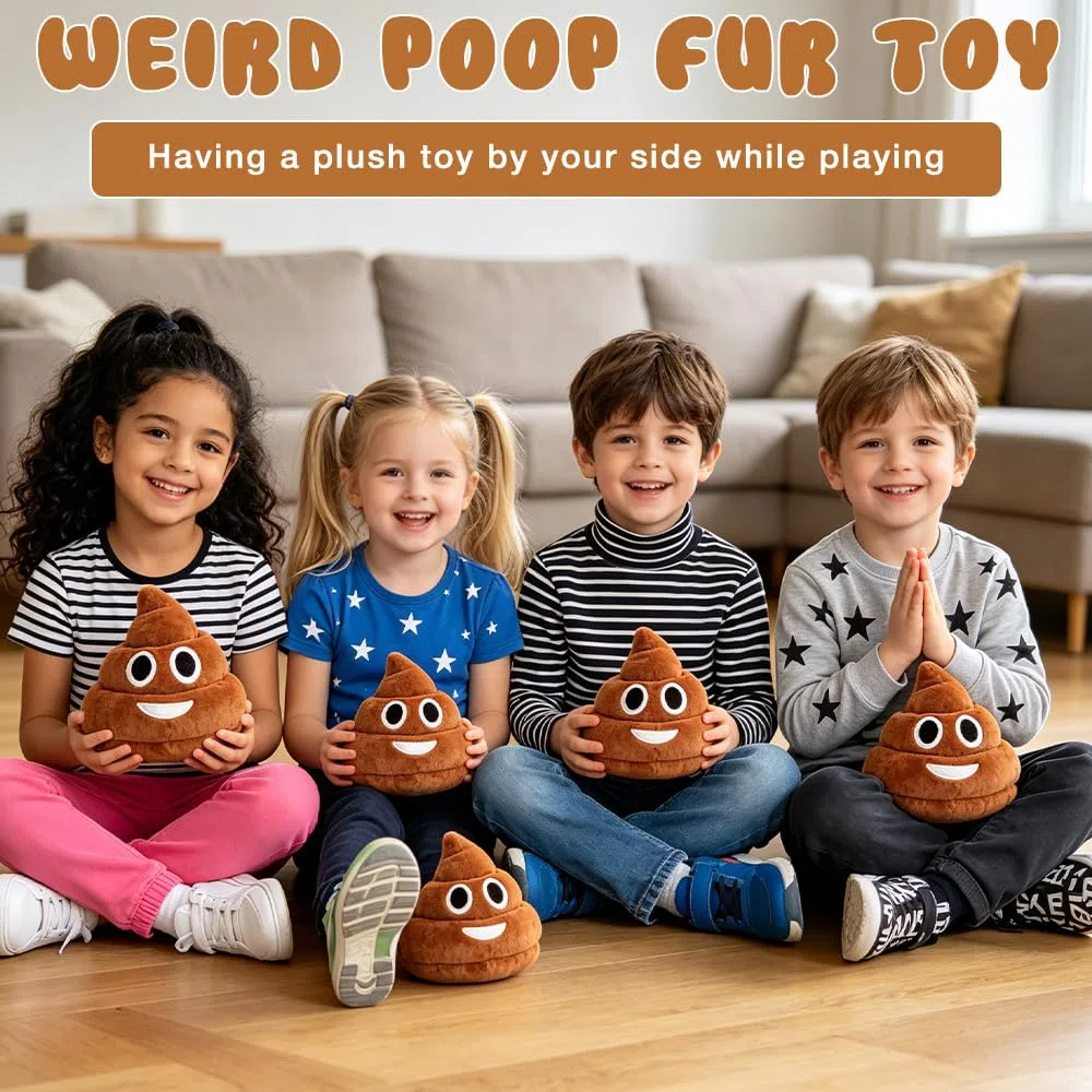 Mineup Poop Plush Pillow, 12cm Divertente Peluche Parlante a Forma Di Cacca- Emette Suoni Scoreggia, Poop Cuscino in Peluche Con Oltre 7 Diversi Suoni Di Scoreggia, Datto Ad Animali, Bambini e Adulti