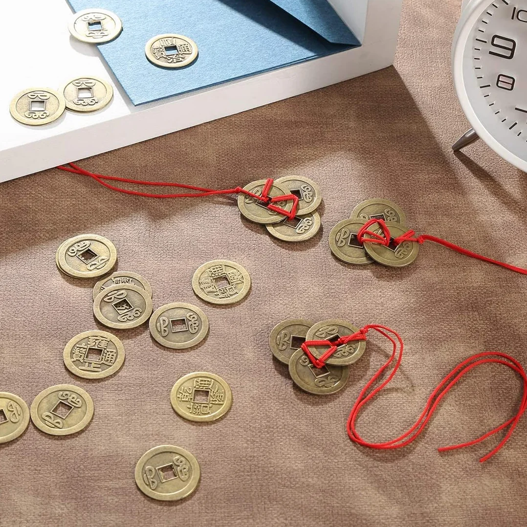 50 Pezzi Monete Feng Shui Cinesi Moneta della Fortuna di Buona Fortuna Monete I-Ching per la Salute e la Ricchezza, 2 cm