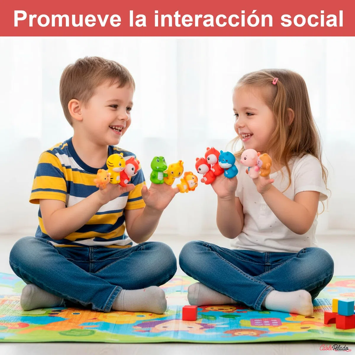CABLEPELADO - Pupetti da dito per animali (confezione da 10 pezzi) | Burattini in gomma morbida per bambini | Giocattolo educativo per dita Puppets | Ideale per storie e teatro per bambini