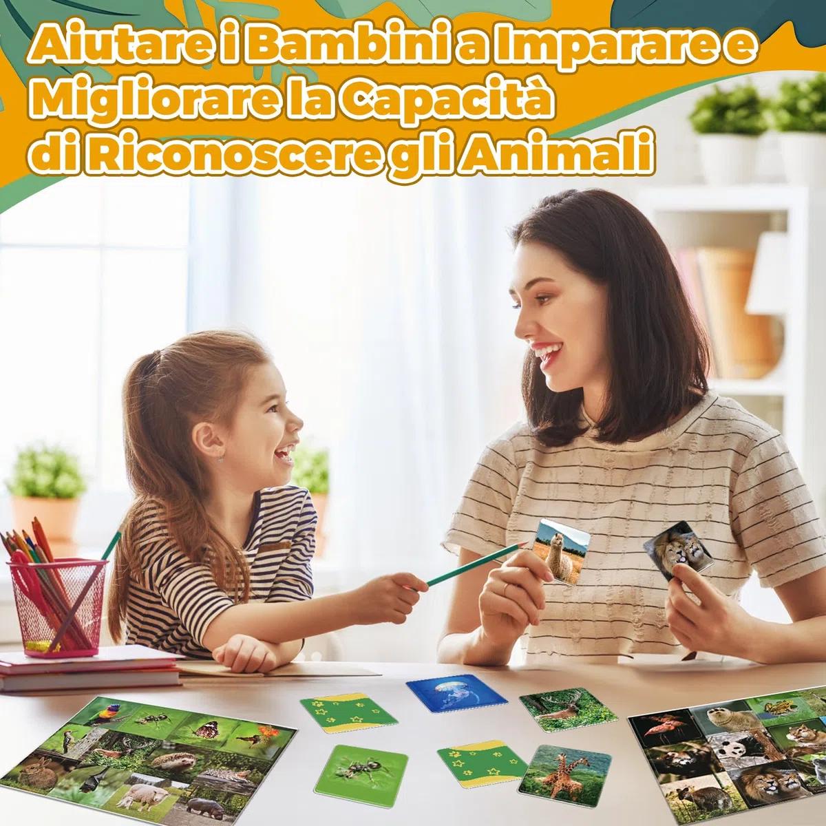 Tigvio Memory - Memory Gioco per Bambini, Divertente Memoria per Adulti e Bambini con 60 paia carte da 5.2x5.2 cm, Adatto come Regalo per Bambini dai 3 Anni e Animali e Appassionati Della Natura