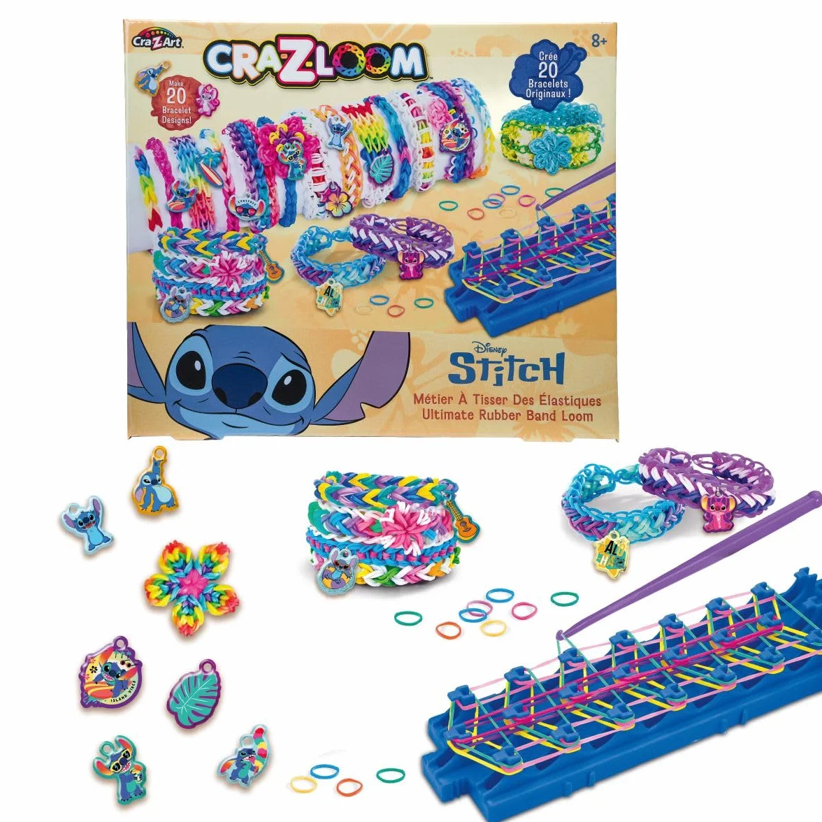 Lexibook, Laboratorio di Braccialetti Elastici Stitch Cra-Z-Loom, Blu, CRLOOM9D
