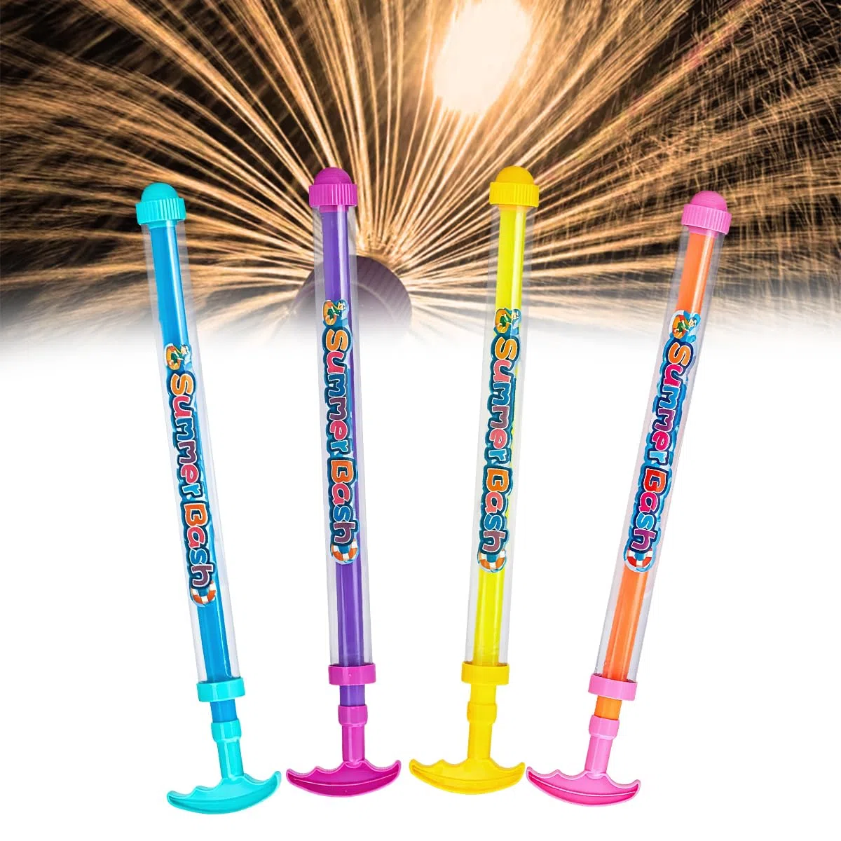 Pistola ad Acqua per Fuochi D'artificio, 4 Pezzi Pistole ad Acqua in Plastica, Pistola ad Acqua con Fuochi D'artificio Romantici per Spiaggia, Piscina, Giardino e Feste