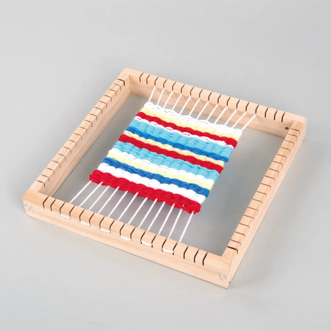 Rayher telaio in legno, quadrato 23x23cm, larghezza tessuto 18cm, per lavori creativi di tessitura, legno certificato FSC, 72003000