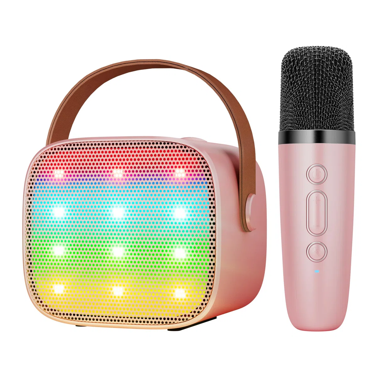 BONAOK Microfono Karaoke, Giocattolo per Karaoke, Bluetooth, per Bambini, Adulti, Lettore Karaoke Portatile, Microfono per la Ricarica, Giocattolo Elettronico per Bambini(pink)