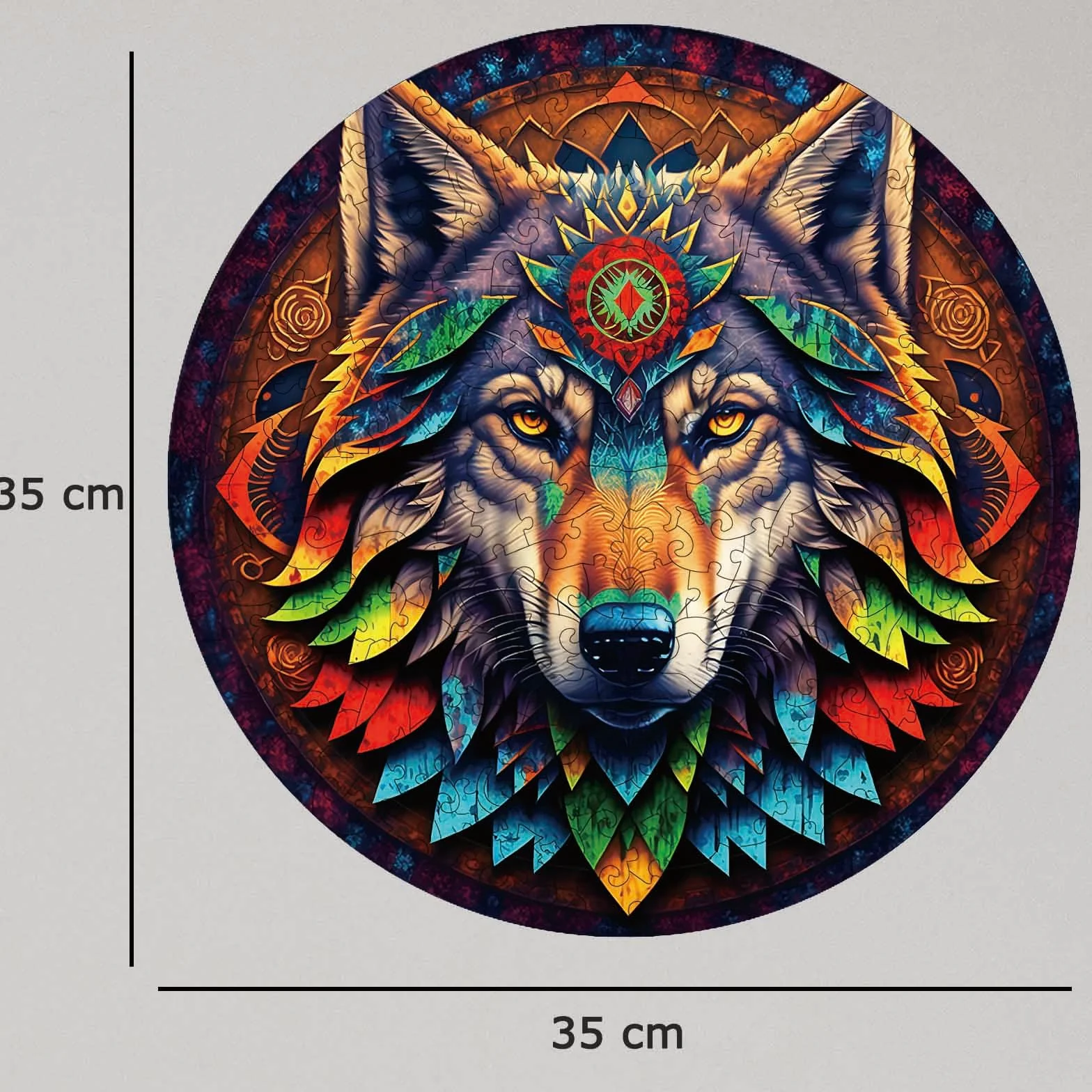 Puzzle Legno per Adulti, Puzzle in Legno del Lupo, 35 x 35 cm, 220 Pezzi, Puzzle di Forma Irregolare, Wooden Puzzle, Puzzle di Animali con Scatola Regalo in Legno