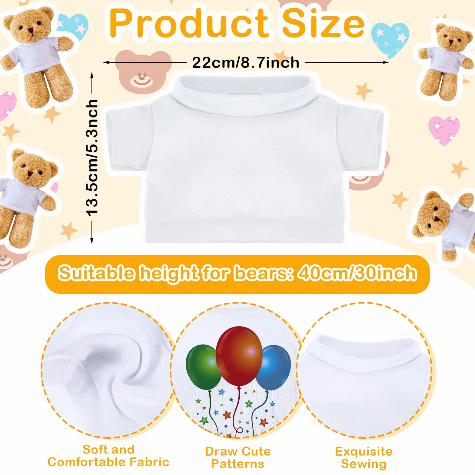 4 pezzi Build a Bear Clothes Mini Bear Abbigliamento Orso Bambole Vestiti Orso Peluche Vestiti Orsetti 12-16 pollici Crea le tue bambole di peluche Out fits E Accessori-B