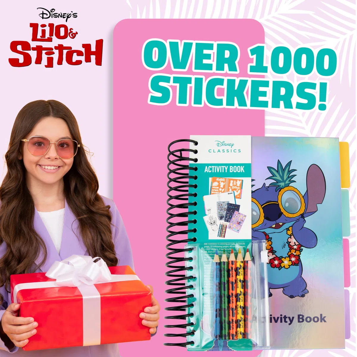 Disney Stitch Libri Adesivi Bambini Libro Stickers + 1000 Adesivi per Scrapbooking Attivita Creative per Bambini Idea Regalo