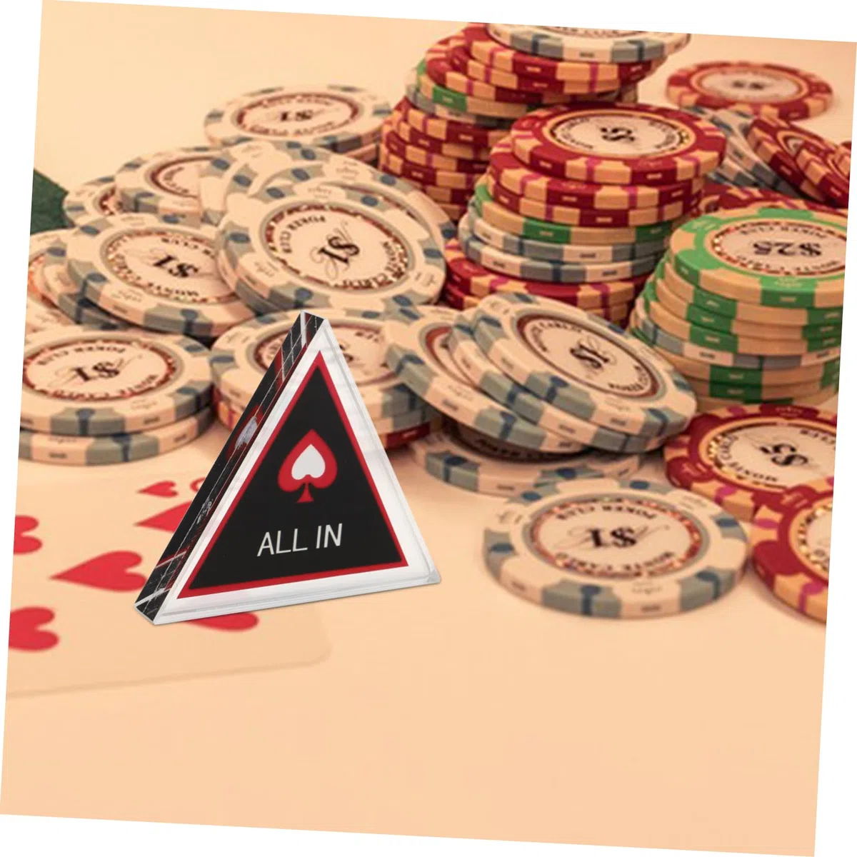 Yardwe Pulsante Del Dealer in Acrilico Forma Triangolo Per Poker Doppio Fiches Da Gioco Per Giochi Intrattenimento Per Feste e Attività All