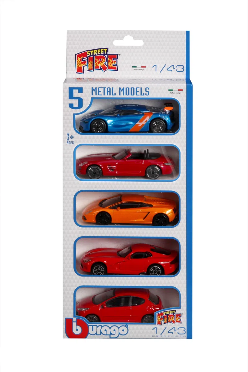 Bburago Maisto France- Confezione da 5 veicoli 1/43, 30007, Aleatoire