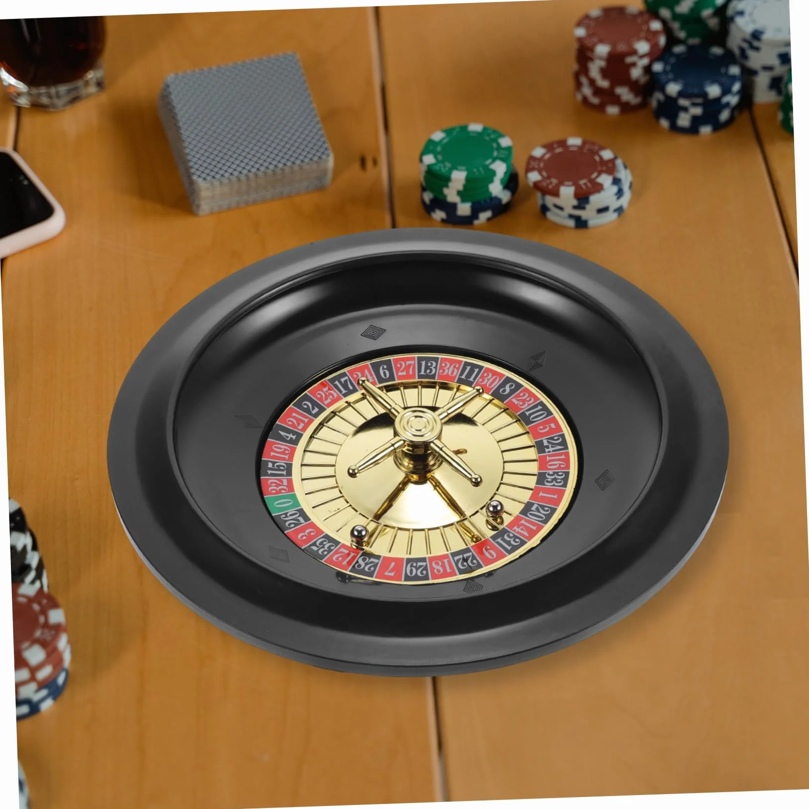 Ruota da Poker Russa Rotante per Festa 25,5X25,5X4,5Cm in Plastica, Design Unico e Pratica da Trasportare per Adulti e Bar
