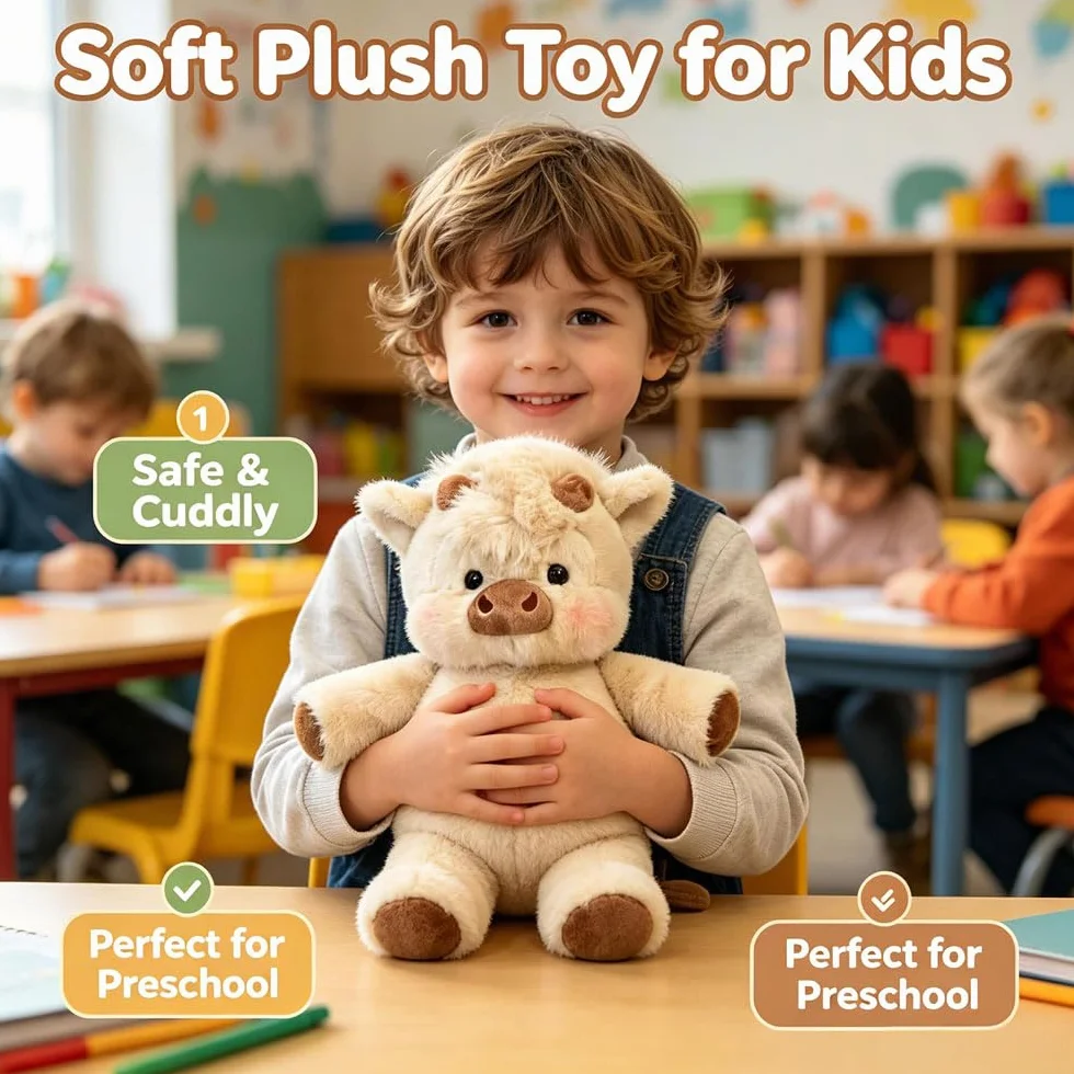 45cm Peluche Di Cinghiale，Peluche Che Corre, Peluch Mucca, Vitello Che Corre Morbido Giocattolo,Bambola Da Collezione，A Forma Di Pecora In Cartone Peluch Animato， regalo per ragazzi, ragazze, bambini