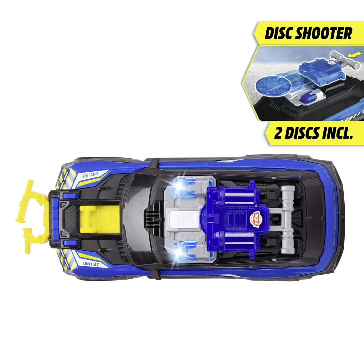Dickie Toys - Police SUV 30 cm, a partire dai 3 anni, con funzione di tiro e accessori, con luci e suoni, batterie incluse, 203306022