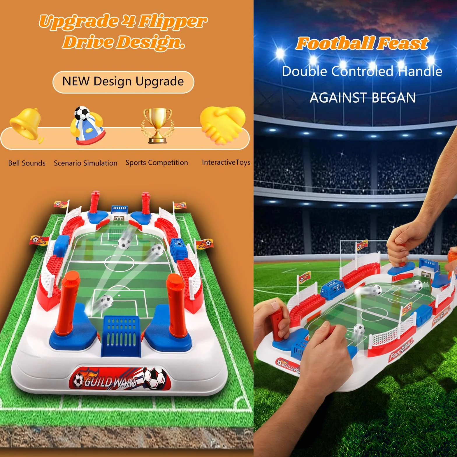 Biliardino per Bambini, Mini Calcio Balilla per Due, Interattivo Biliardino, Calcetto Balilla Giochi Da Tavolo Da Casa Regalo Bambino per Bambini 4-10 Anni, Adulti, Feste Di Famiglia
