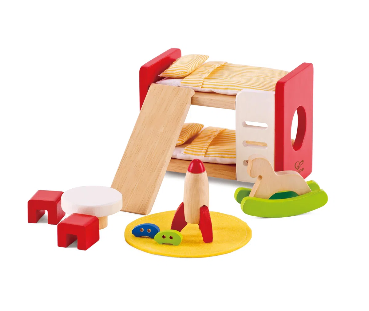 Hape Cameretta dei bambini per la casa delle bambole | Mobili e accessori in legno di qualità | Per gioco di ruolo dai 3 anni