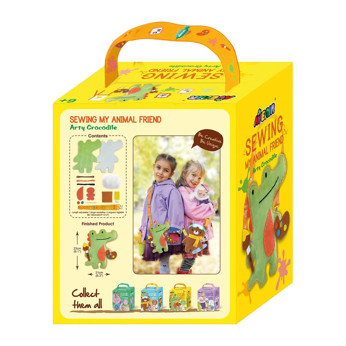Avenir 6301817 - Kit da cucito fai da te con coccodrillo Sewing a tracolla, per bambini, dai 6 anni in su
