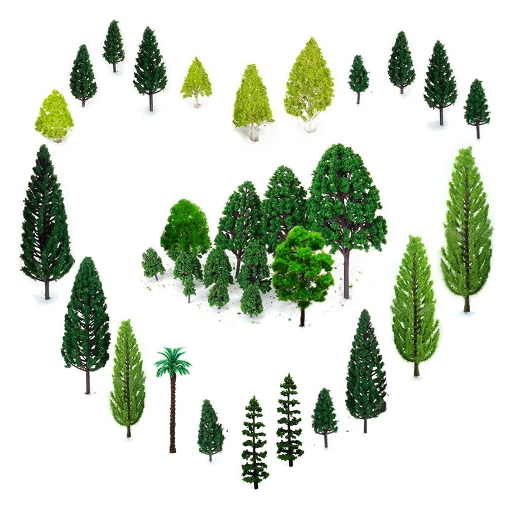 Modello Misto Alberi, 29pz, 4-16 cm, Modellismo h0, Basi per Diorama, Albero per Presepe, Alberi Giocattoli, Alberelli di Plastica per Progetti, Presepe Accessori, per Diorami