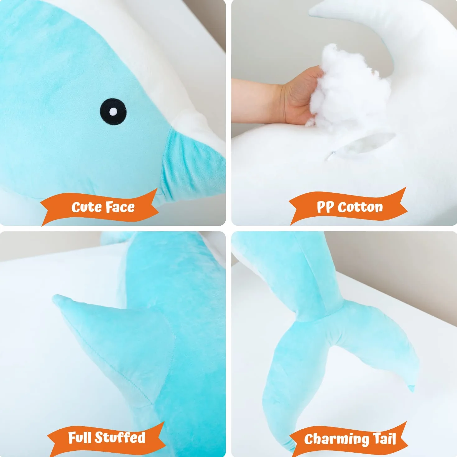 Kekeso Giocattoli Di Peluche Delfino Giocattoli Morbidi Di Peluche Che Abbracciano Il Cuscino Bambole Delfino Per Le Ragazze Dei Bambini Che Dormono Cuscino Regalo (70cm/27.55in, Rosa)