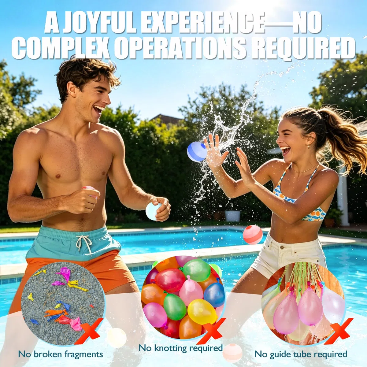 6 palloncini riutilizzabili, a chiusura automatica, per bambini, adulti, palloncini ad acqua, per attività all'aperto, per piscina, feste estive, spiaggia