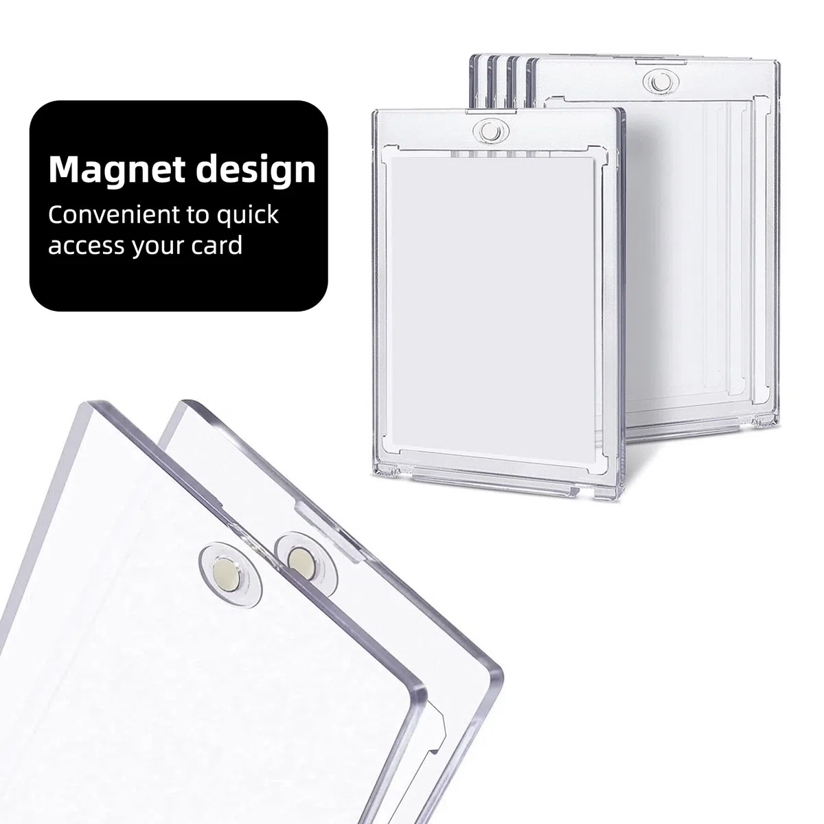 Porta carte magnetiche, piastra di tensione magnetica, 35pt-100pt, per carte da collezione e carte sportive, protegge la carta, il calcio, le carte da basket (5 pezzi) (100pt)