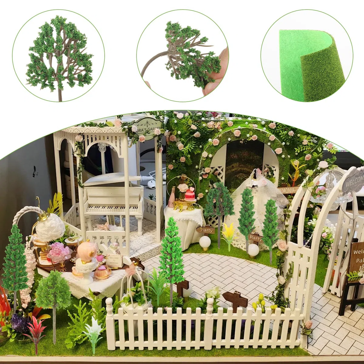42 Pezzi Alberi Modellismo Alberi Modello Misto per Paesaggio DIY Architettura Modellismo Ferroviario Decorazione da Giardino in Miniatura