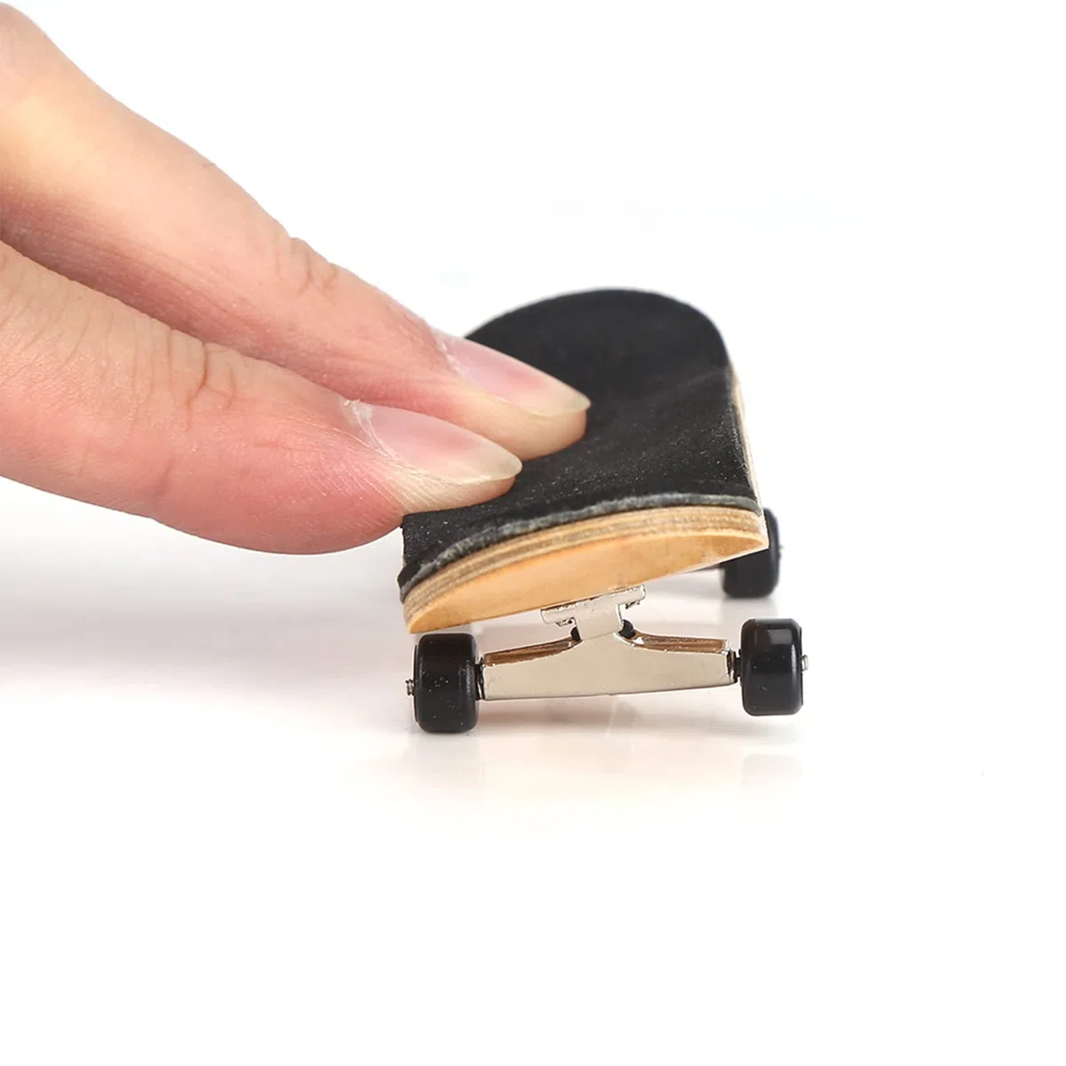 Mini Skateboard da Dito, Tastiera Professionale in Legno di Acero con Cuscinetti Completamente Chiusi, Cuscinetto in PU Spesso per Antiscivolo e Assorbimento degli Urti (BLACK)