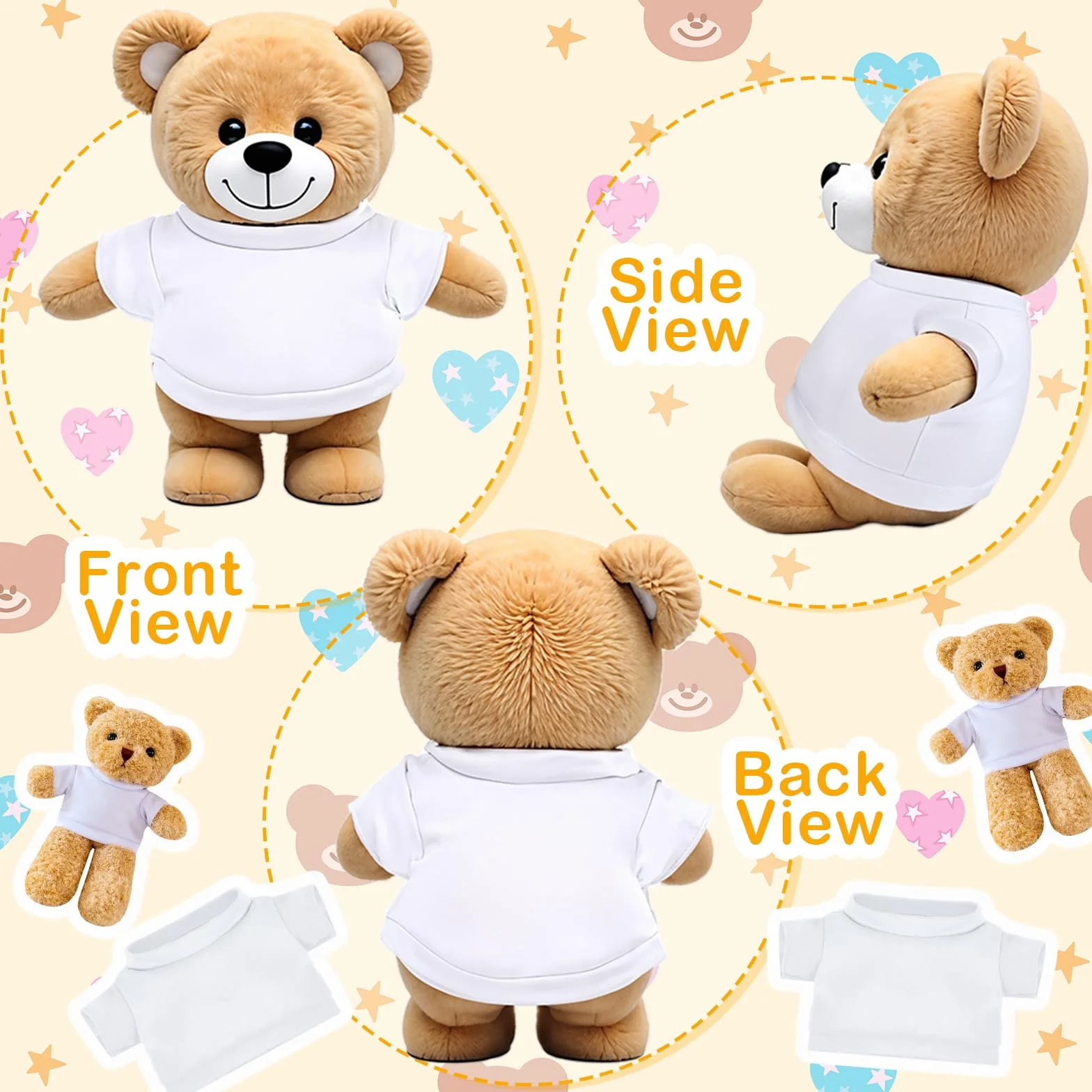 Build a Bear Clothing Set - 4 pezzi Mini Orso Peluche Outfit e accessori per bambole 30,5-40,6 cm - Crea il tuo peluche
