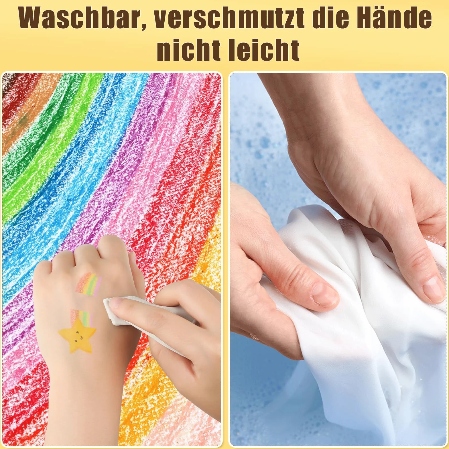 36 colori pastelli a cera per bambini piccoli, pastelli lavabili, pastelli a cera impermeabili, facili da tenere, sicurezza e non tossici, gessetti a cera per fai da te, graffiti scolastici
