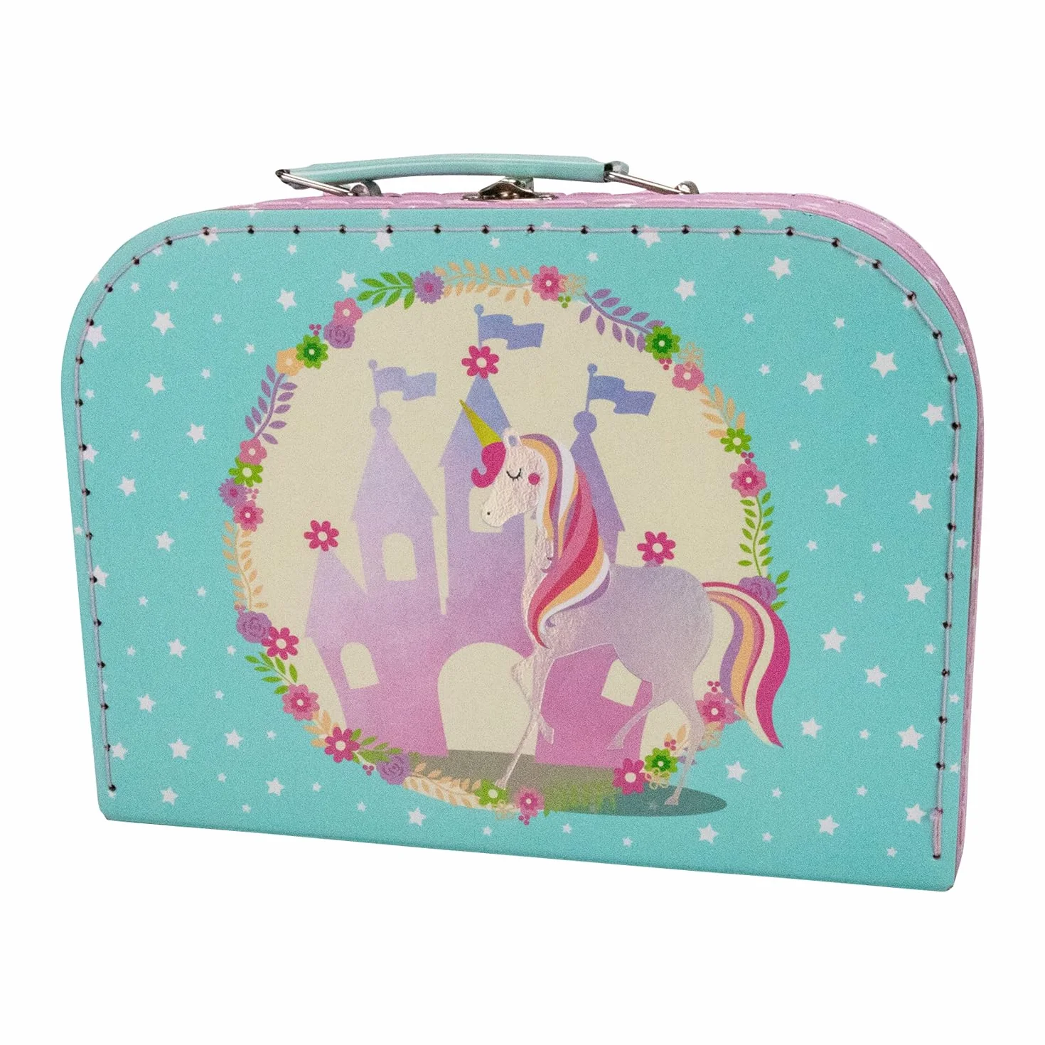 GICO Set da tè per bambini, valigia da gioco, set da tè con tema unicorno, giocattolo, stoviglie in porcellana, 13 pezzi - CH12102
