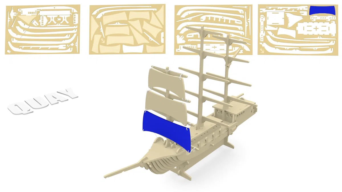 Quay Veliero Woodcraft Kit di Costruzione FSC