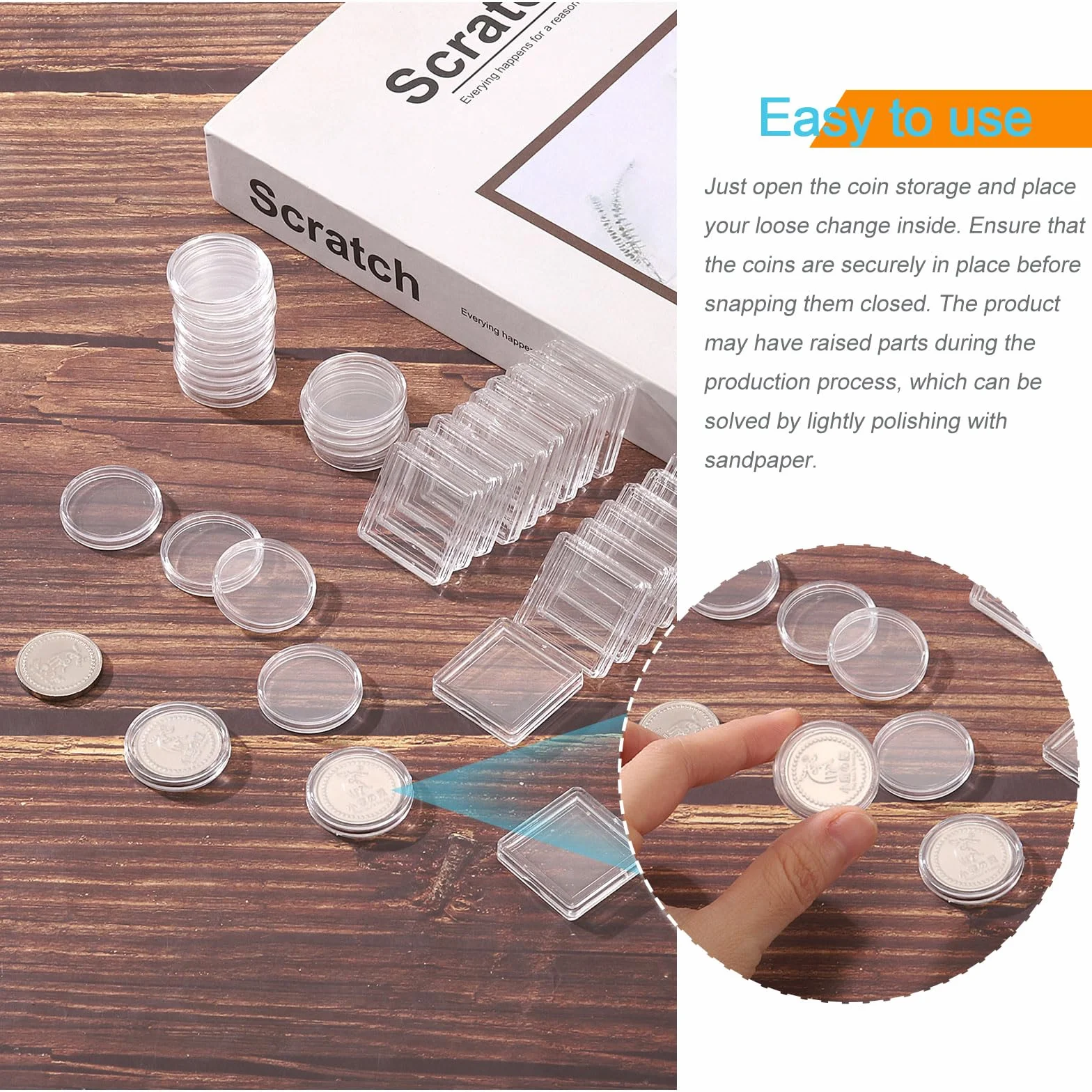QUARKZMAN 20 Pz 23mm Portamonete per Dollaro D'Argento, Coperture in Capsula di Plastica Trasparente in Acrilico Contenitore Rotondo per La Collezione di Monete D'Argento O Tag Nfc