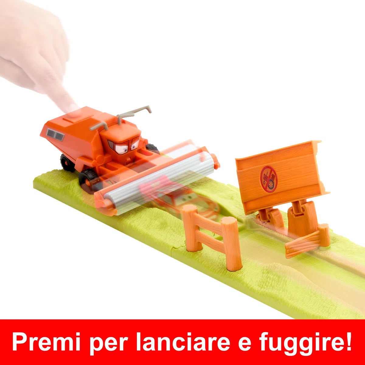 Mattel Disney e Pixar Cars Corsa Acrobatica in Fuga da Frank Playset con 3 veicoli giocattolo e 2 modalità di gioco, include Saetta McQueen, HRX48