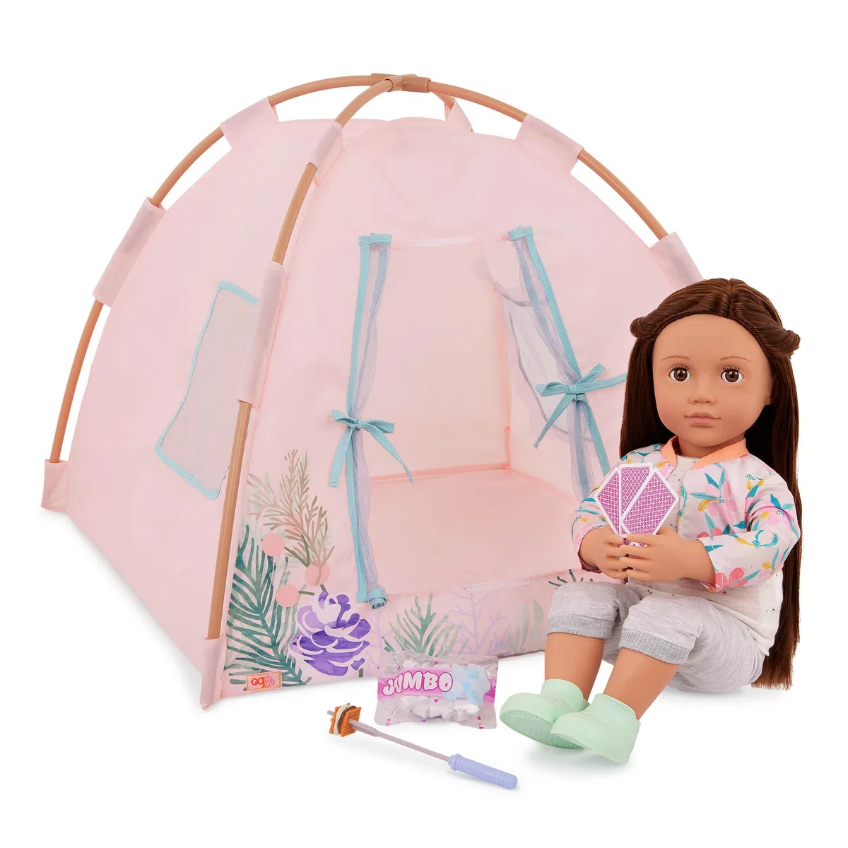 Our Generation - Notti in Campeggio - Playset Tenda per Bambole - Giocattolo da Campeggio - Accessori per Bambole da 46 cm - Gioco di finzione - Bambini dai 3 Anni in su