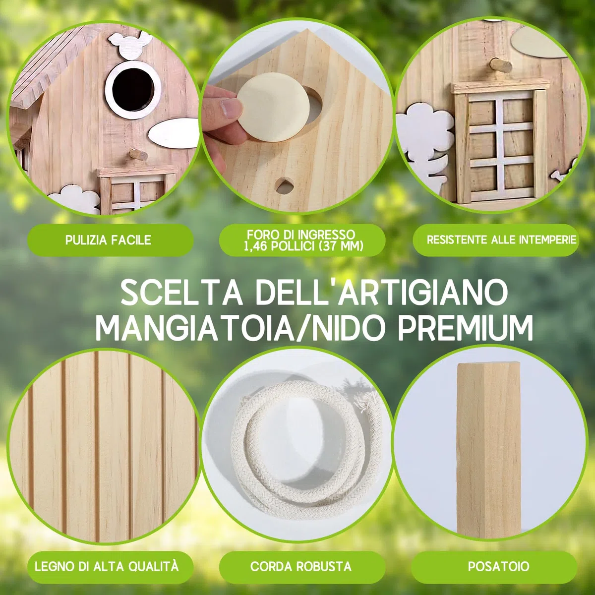 Kit di costruzione casetta per uccelli per bambini, casetta per uccelli da colorare, costruire e decorare cassette nido, set di fai-da-te in legno, kit DIY per bambine, bambini e bambini piccoli