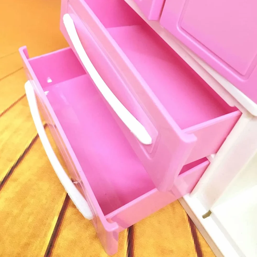 Armadio Rosa per Bambole, Accessori per mobili per casa delle Bambole, Decorazioni per Scene di Vita Quotidiana, Armadio per Bambole, Organizer per Vestiti, Mini Armadio da Principessa, Ornamenti per