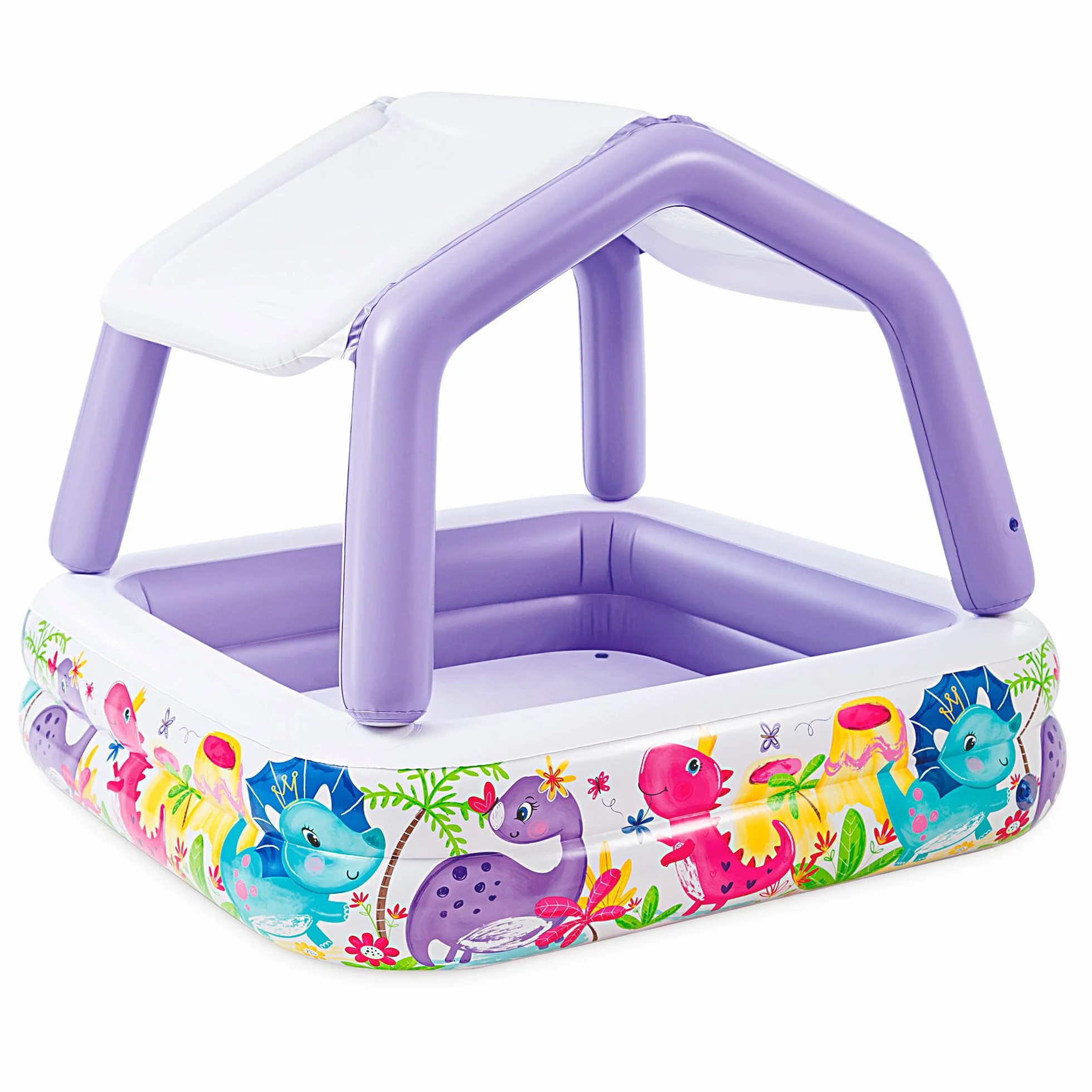 Intex 57470NP - Piscina Gonfiabile Acquario con Tettoia Removibile, Vinile, Multicolore, 157x157x122 cm