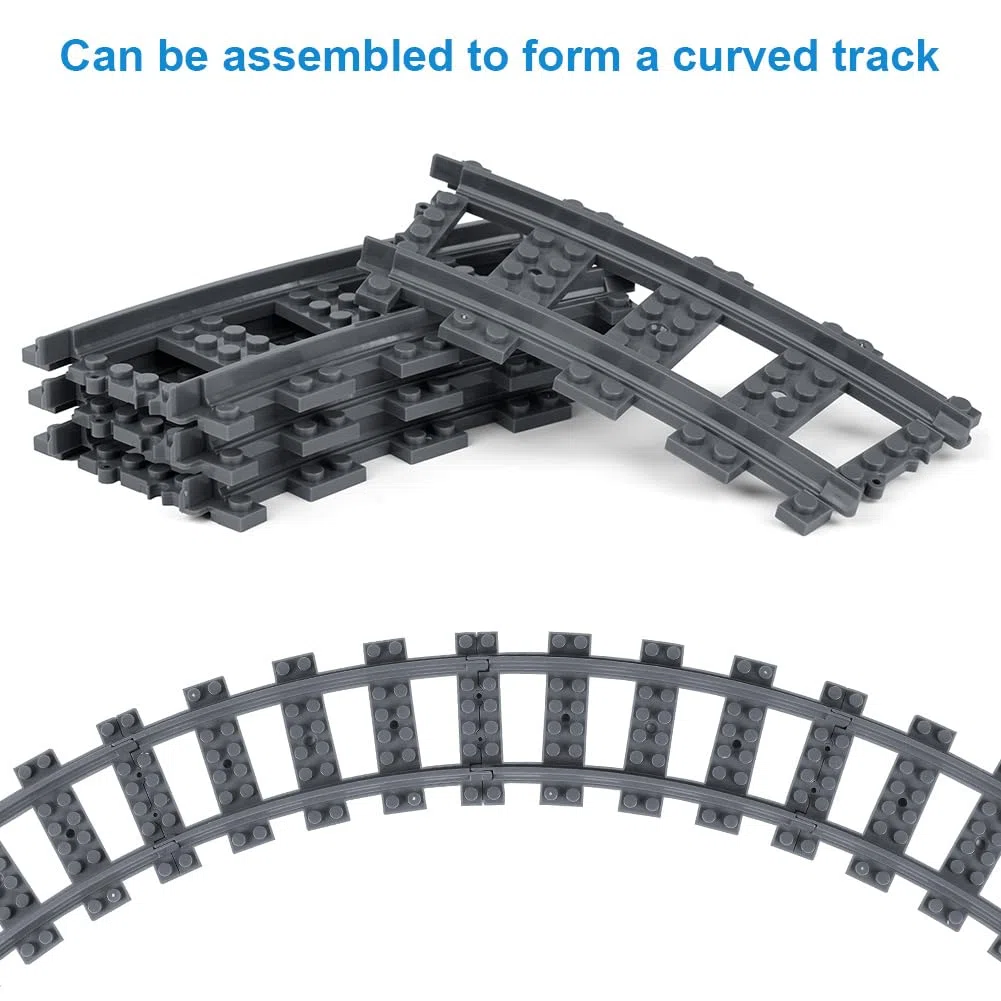 HOTUT 32 pezzi City Binari, Classic City Set di Binari Curvi Rails, Treno da Città per Ampliare la Ferrovia del Treno Giocattolo per Ragazzi Ragazze compatibili con il leader di mercato